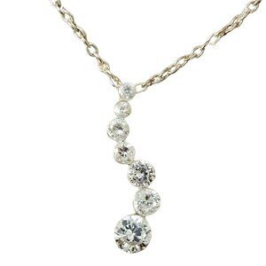 Crystal Cascade Necklace Silver Tone Clasp Women Jewelry Adjustable Chain New